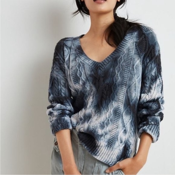 Anthropologie Sweaters - Anthropologie Sz M Tie Dyed Cable Knit Sweater by Pilcro EUC
